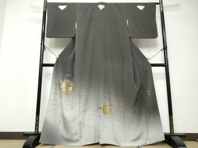 平和屋着物●豪華色留袖　松ぼっくり　暈し染め　金彩　正絹　逸品　DABI9500ud