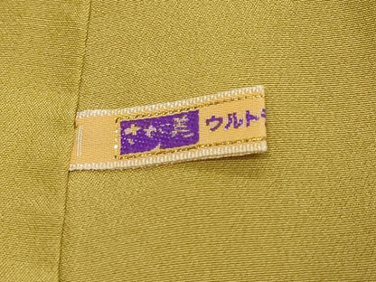 平和屋着物●創業460年・千總　色無地　抽象地紋　芥子色　さが美扱い　正絹　逸品　DABI9501ud