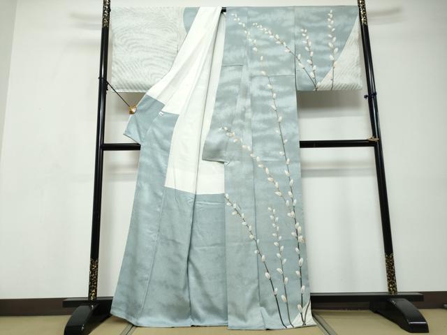平和屋着物●訪問着　友禅　作家物　枝花文　正絹　逸品　DABI9503ud
