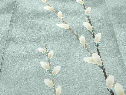 平和屋着物●訪問着　友禅　作家物　枝花文　正絹　逸品　DABI9503ud