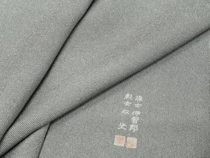 平和屋着物●江戸小紋　彫士：住田双光　染士：西宮伊智郎　万筋　黒色×素鼠色　正絹　逸品　DABI9512ud