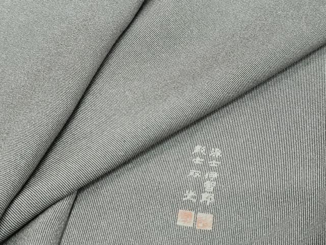 平和屋着物●江戸小紋　彫士：住田双光　染士：西宮伊智郎　万筋　黒色×素鼠色　正絹　逸品　DABI9512ud