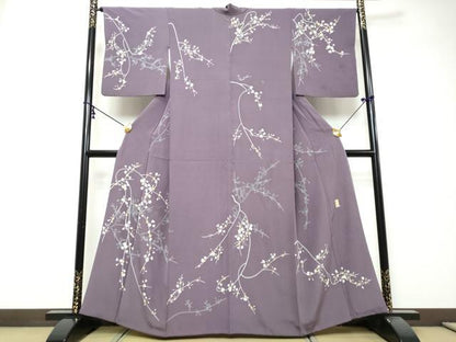 平和屋着物●本加賀友禅作家　由水煌人　訪問着　枝花文　正絹　逸品　DABI9513ud
