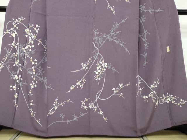 平和屋着物●本加賀友禅作家　由水煌人　訪問着　枝花文　正絹　逸品　DABI9513ud