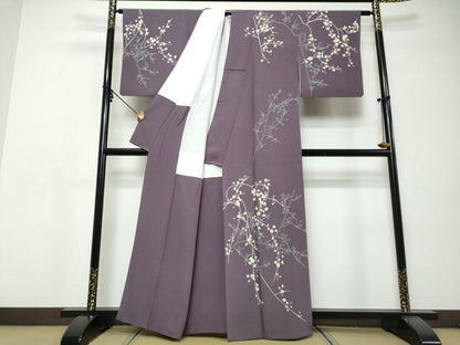 平和屋着物●本加賀友禅作家　由水煌人　訪問着　枝花文　正絹　逸品　DABI9513ud