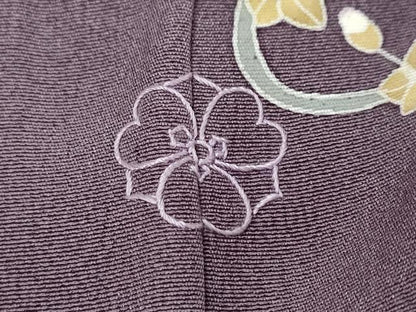 平和屋着物●本加賀友禅作家　由水煌人　訪問着　枝花文　正絹　逸品　DABI9513ud