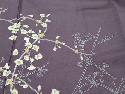 平和屋着物●本加賀友禅作家　由水煌人　訪問着　枝花文　正絹　逸品　DABI9513ud