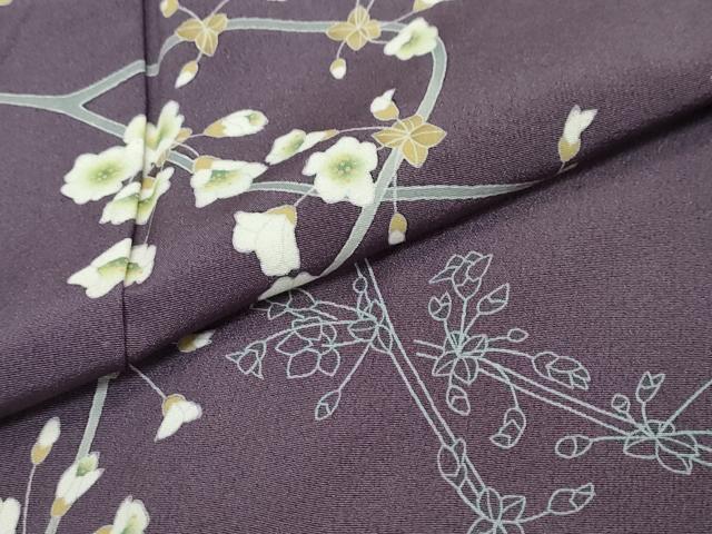 平和屋着物●本加賀友禅作家　由水煌人　訪問着　枝花文　正絹　逸品　DABI9513ud
