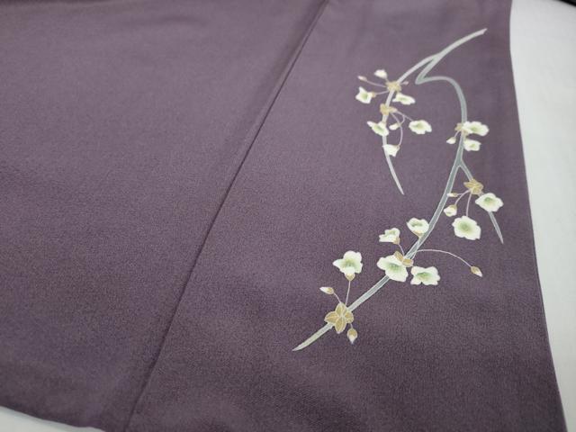平和屋着物●本加賀友禅作家　由水煌人　訪問着　枝花文　正絹　逸品　DABI9513ud
