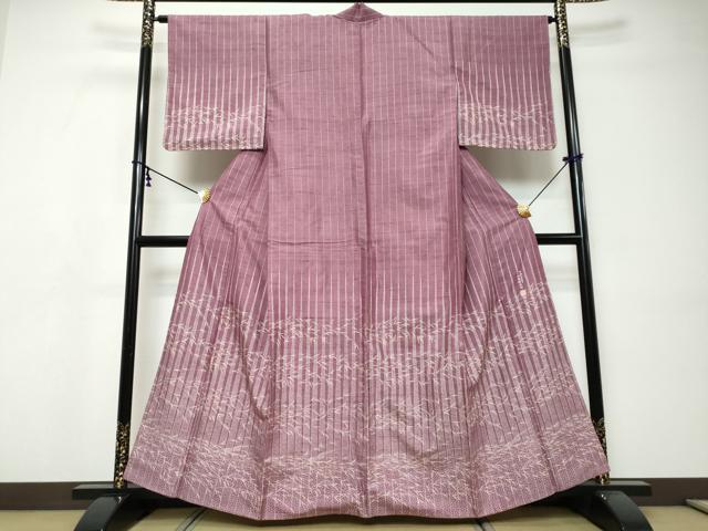平和屋着物●伝統工芸士　佐藤新次郎訪問着　紬地　稲穂　正絹　逸品　DABI9516ud