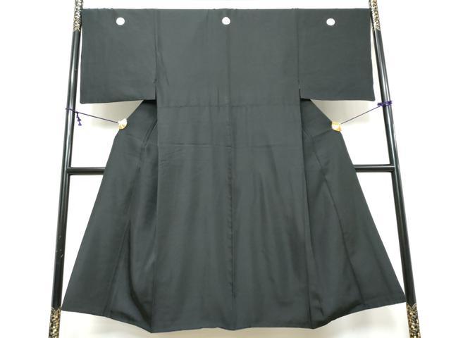 平和屋着物●男性　黒紋付　正絹　逸品　DABI9518ud