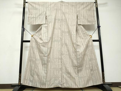 平和屋着物●本場結城紬　重要無形文化財　80亀甲　吉祥文　正絹　逸品　DABI9519ud