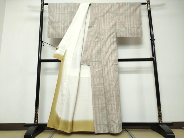 平和屋着物●本場結城紬　重要無形文化財　80亀甲　吉祥文　正絹　逸品　DABI9519ud