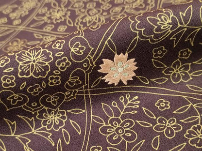平和屋着物●訪問着　刺繍　道長草花文　金彩　高島屋扱い　正絹　逸品　DABI9521ud