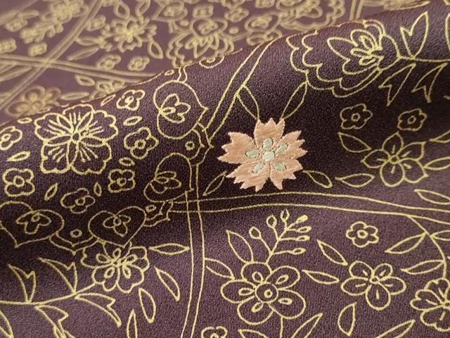 平和屋着物●訪問着　刺繍　道長草花文　金彩　高島屋扱い　正絹　逸品　DABI9521ud