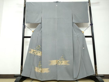平和屋着物●京友禅作家　山科春宣　色留袖　草花文　金彩　正絹　逸品　DABI9523ud