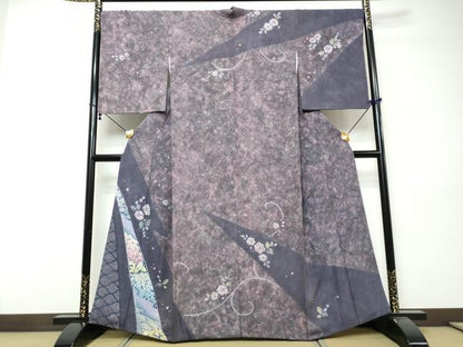 平和屋着物●染織工芸むつろ　辻が花　手描き　絞り　訪問着　辻が花　正絹　逸品　DABI9525ud