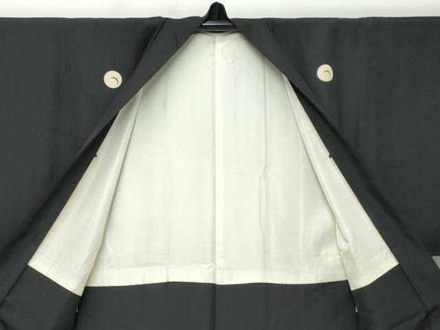 平和屋着物●男性　黒紋付　長羽織セット　正絹　逸品　DABI9528ud