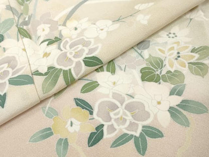 平和屋着物●訪問着　友禅　作家物　草花丸文　暈し染め　正絹　逸品　DABI9532ud