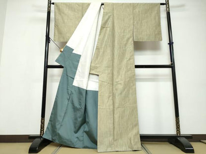 平和屋着物●上質な紬　霞文　正絹　逸品　未使用　DABI9534ud
