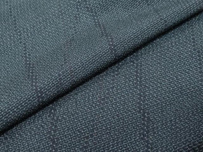 平和屋着物●本塩沢　110亀甲　変わり縞　正絹　逸品　DABI9536ud