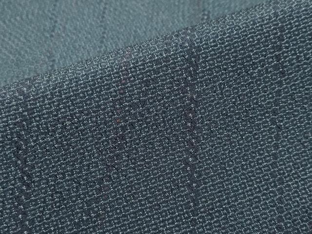 平和屋着物●本塩沢　110亀甲　変わり縞　正絹　逸品　DABI9536ud