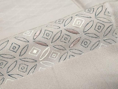 平和屋着物▼上質な小紋　刺繍　地紋起こし　横段吉祥文　正絹　逸品　DABI9538ud