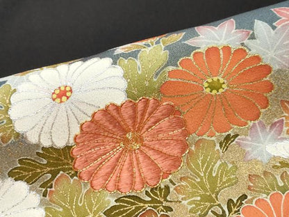 平和屋着物●京友禅の第一人者　松井青々　黒留袖　駒刺繍　草花文　暈し染め　金彩　正絹　逸品　DABI9541ud
