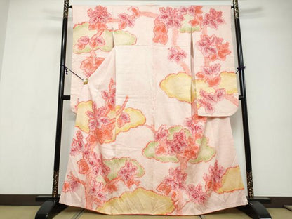 平和屋着物●豪華振袖　総絞り　枝花文　正絹　逸品　DABI9542ud