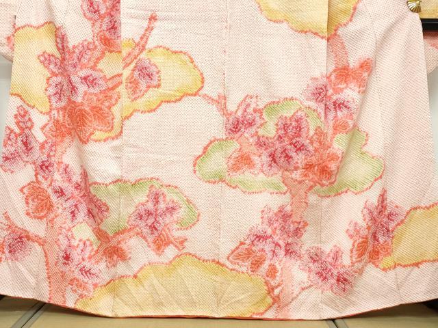 平和屋着物●豪華振袖　総絞り　枝花文　正絹　逸品　DABI9542ud