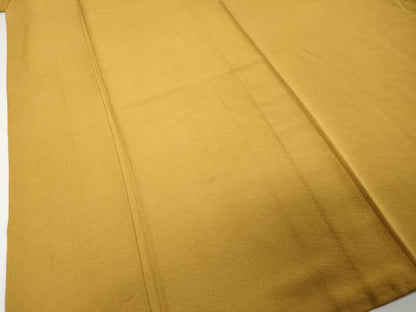 平和屋着物●上質な色無地　山吹茶色　正絹　逸品　DABI9547ud