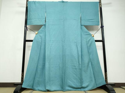 平和屋着物●上質な色無地　紋意匠　空色　鈴乃屋扱い　正絹　逸品　DABI9551ud