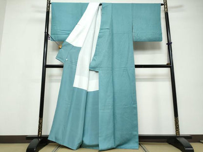 平和屋着物●上質な色無地　紋意匠　空色　鈴乃屋扱い　正絹　逸品　DABI9551ud