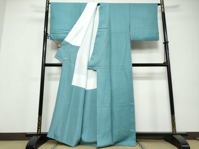 平和屋着物●上質な色無地　紋意匠　空色　鈴乃屋扱い　正絹　逸品　DABI9551ud