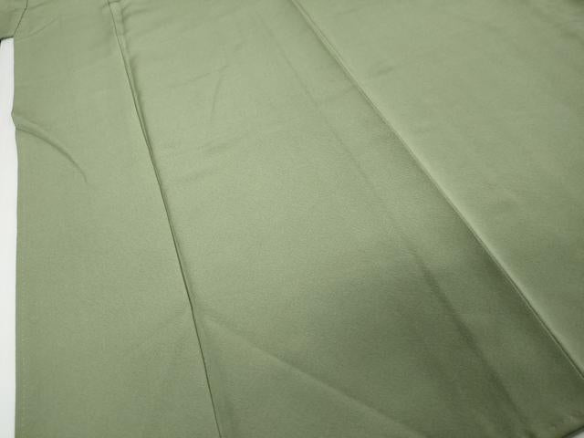 平和屋着物●上質な色無地　柳茶色　正絹　逸品　DABI9552ud
