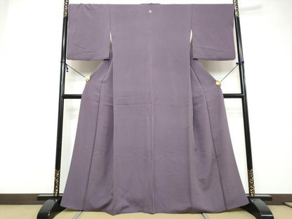 平和屋着物●上質な色無地　葡萄色　正絹　逸品　DABI9556ud