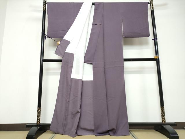 平和屋着物●上質な色無地　葡萄色　正絹　逸品　DABI9556ud