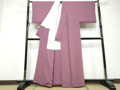平和屋着物●上質な色無地　江戸紫色　正絹　逸品　DABI9558ud