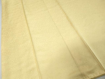 平和屋着物●上質な色無地　草花地紋　蜂蜜色　正絹　逸品　DABI9561ud