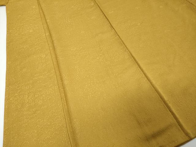 平和屋着物●上質な色無地　草花地紋　黄橡色　正絹　逸品　DABI9563ud