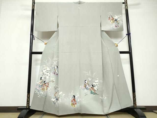 平和屋着物●訪問着　童子遊び　無落款　正絹　逸品　DABI9564ud