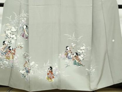 平和屋着物●訪問着　童子遊び　無落款　正絹　逸品　DABI9564ud