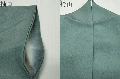 平和屋着物●上質な色無地　山葵色　正絹　逸品　DABI9568ud