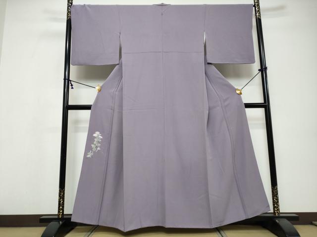 平和屋着物●上質な色無地　藤紫色　正絹　逸品　DABI9574ud