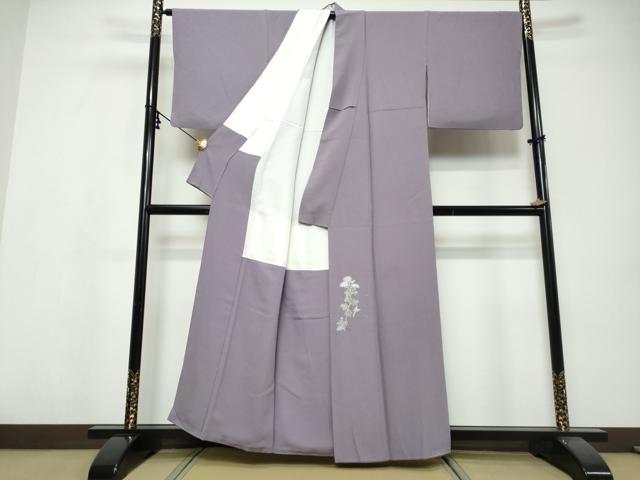 平和屋着物●上質な色無地　藤紫色　正絹　逸品　DABI9574ud