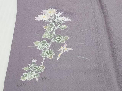 平和屋着物●上質な色無地　藤紫色　正絹　逸品　DABI9574ud