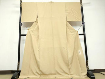 平和屋着物●上質な色無地　作家物　砥粉色　ロング丈　正絹　逸品　未使用　DABI9575ud