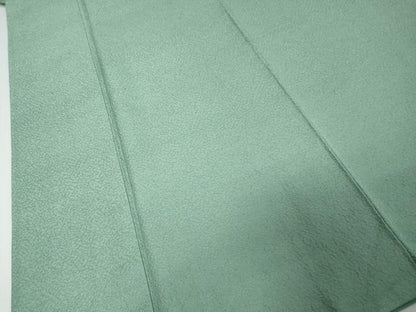 平和屋着物●上質な色無地　堅牢染　紋意匠　青竹色　反端付き　正絹　逸品　DABI9578ud