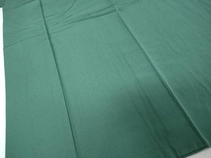 平和屋着物●上質な色無地　木賊色　正絹　逸品　DABI9580ud