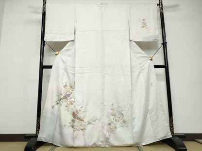 平和屋着物●訪問着　作家物　花鳥文　暈し染め　金銀彩　正絹　逸品　DABI9587ud
